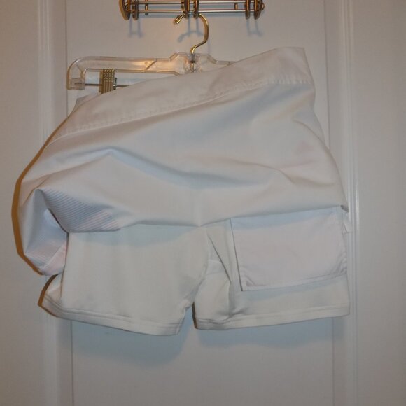 ADIDAS White Climacool Skirt Skort 4 XS Golf Tennis Pickle Orange Blue Stripe - Picture 3 of 6